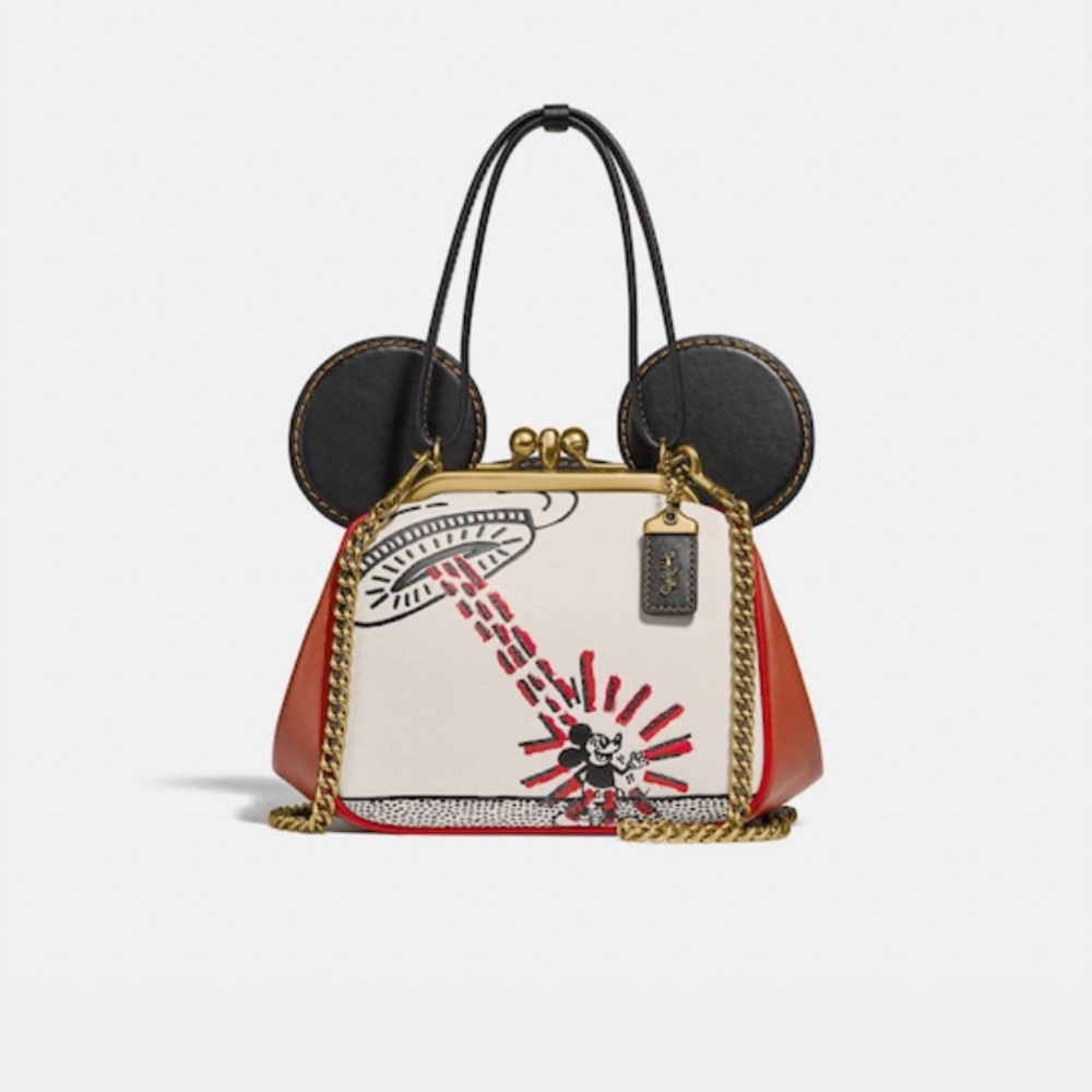 Coach Disney Mickey Mouse X Keith Haring Kisslock Bag Shoulder purse NWT Rare